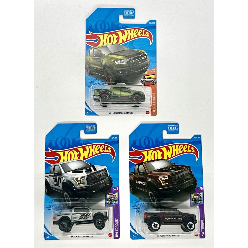 Hot Wheels Ford Raptor Lot of 3 '19 Ranger Raptor '17 F-150 Raptor 1:64